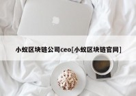 小蚁区块链公司ceo[小蚁区块链官网]