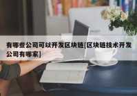 有哪些公司可以开发区块链[区块链技术开发公司有哪家]